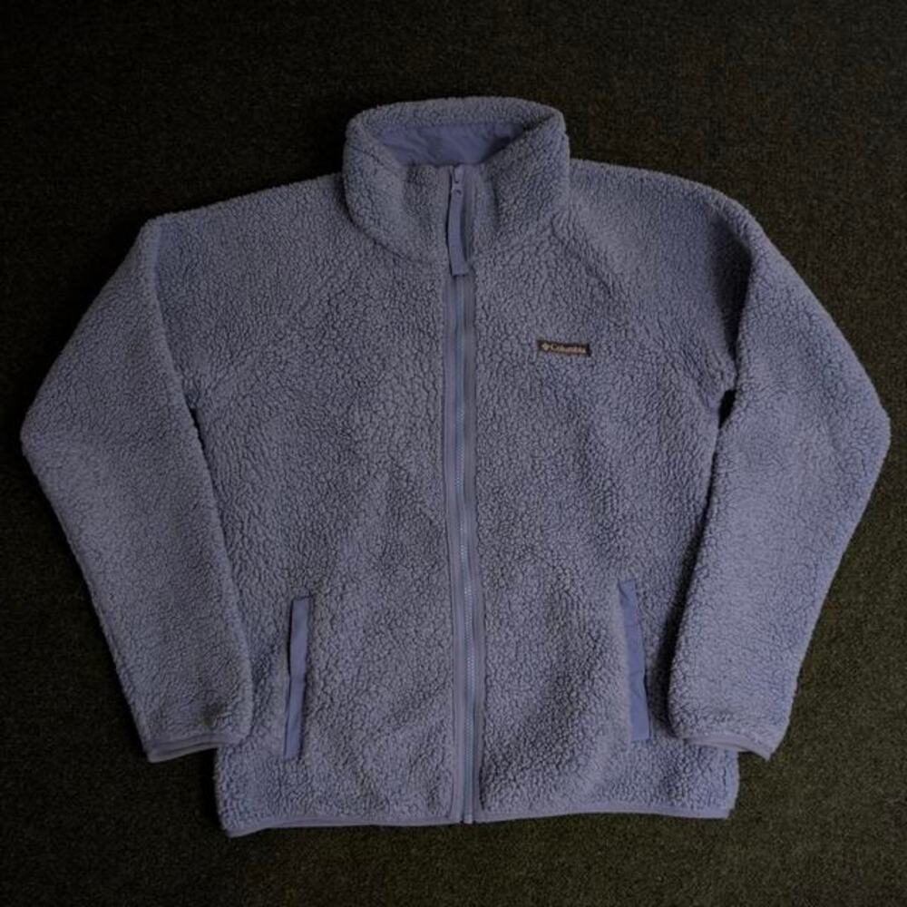 COLUMBIA High Pile Sherpa Fleece Full Zip Jacket Blue Small